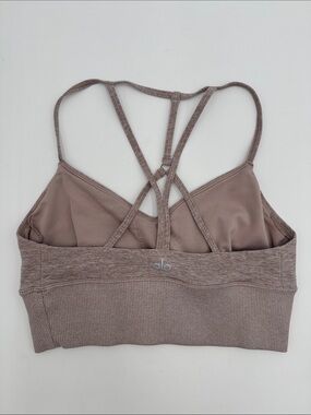 ALO Yoga Heathered Taupe Strappy Light Support Bralette